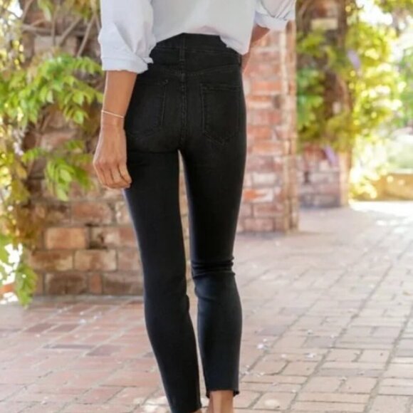 Frank And Eileen Sligo Jeans Women’s Size 27 Black 1991 Wash Raw Hem - Picture 3 of 8